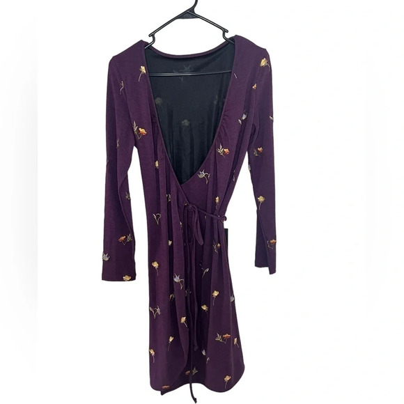 Jessie Zhao Purple Floral Wrap Dress - Picture 4 of 8